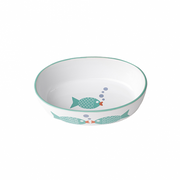 PetRageous® Bubble Fish Oval White & Turquoise 6.5"