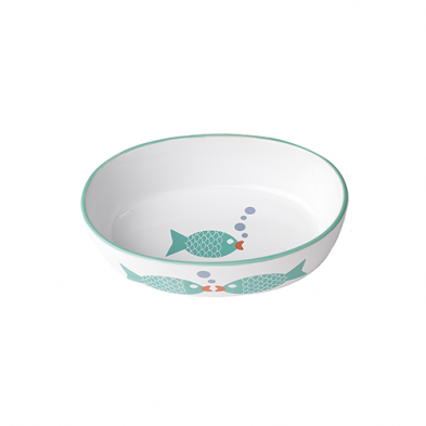 PetRageous® Bubble Fish Oval White & Turquoise 6.5