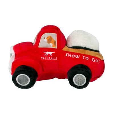 Tall Tails Plush Red Truck Snowball Squeaker Dog Toy 8