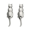 Chelsea Pewter - Cat Swinging Tail Earrings