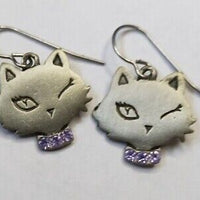 Chelsea Pewter Cat Earrings