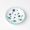 PetRageous® Bubble Fish Saucer White & Turquoise 5"