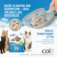 Catit Go Natural! Pea Husk Mix Multi-Cat Clumping Cat Litter - Vanilla - 6.4 kg