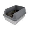 ALL FOR PAWS Go Fresh Enclosed Stainless Steel Litter Box - Grey