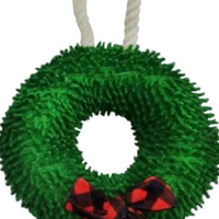 Tall Tails Plush Wreath with Squeaker Toy 6"