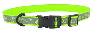 Water And Woods Adjustable Reflective Dog Collar Lime Dog 1inx18-26in