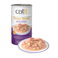 Catit Divine Shreds - Tuna with Shirasu & Sweet Potato in Jelly - 4 x 85 g Cans