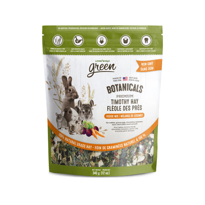 Living World Green Botanicals Premium Timothy Hay - Veggie Mix - 340 g (12 oz)