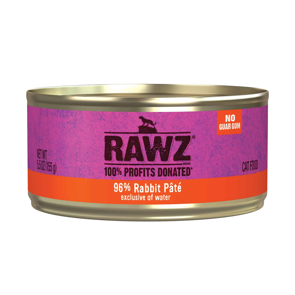 Rawz 96% Rabbit Pate Cat Food 24/5.5oz (8% Case Discount)
