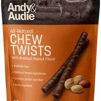 Andy & Audie Rawhide Free Chew Twists 6" Peanut Flavour - Natural Pet Foods