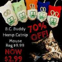 B.C Buddy Hemp Catnip Mouse SALE - Natural Pet Foods