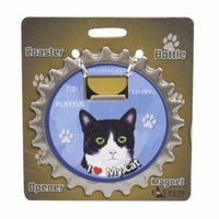 Bottle Ninja - 3 in 1 Coaster/Bottle Opener/ Magnet - Black and White Cat SALE - Natural Pet Foods