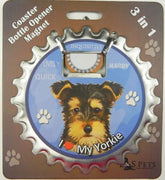 Bottle Ninja - 3 in 1 Coaster/Bottle Opener/ Magnet - Yorkie, Puppy Cut SALE - Natural Pet Foods