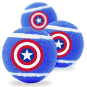 Buckle-Down Squeaky Tennis Ball 3 Pack – Captain America Shield - Natural Pet Foods