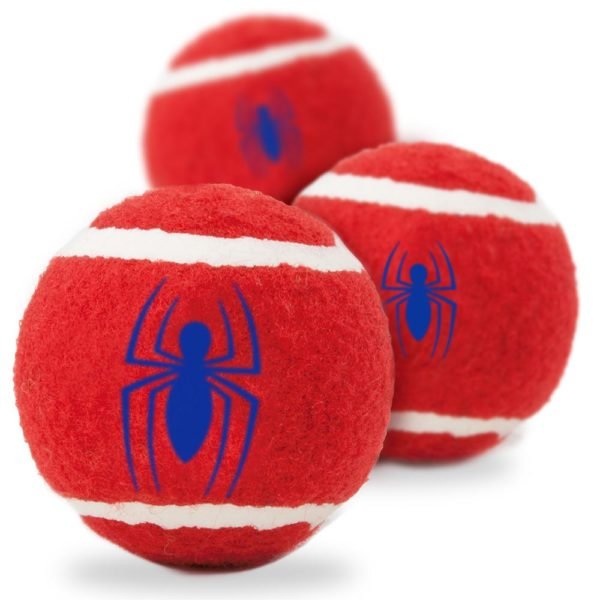 Buckle Down Squeaky Tennis Ball 3 Pack Spider Man Spider Natural Pet Foods