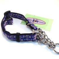 Canine Equipment Martingale Collar - XL Purple & Silver Fish - Natural Pet Foods