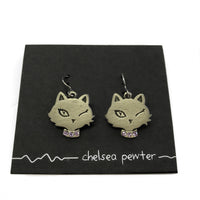 Chelsea Pewter Cat Earrings - Natural Pet Foods