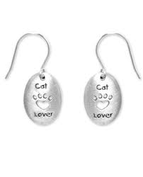 Chelsea Pewter - Cat Lover Earrings - Natural Pet Foods