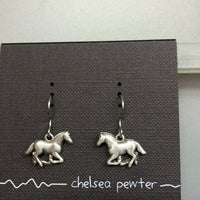 Chelsea - Pewter Horse Earrings - Natural Pet Foods