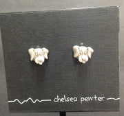 Chelsea Pewter Puppy Stud Earrings - Natural Pet Foods