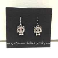 Chelsea Pewter Sparkly Cat Earrings - Natural Pet Foods