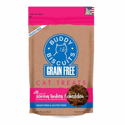 Cloud Star - Buddy Biscuit - Soft & Chewy Cat Treats - Savory Turkey & Cheddar - Natural Pet Foods