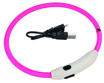 Coastal Usb Light Up Neck Ring Pink Dog