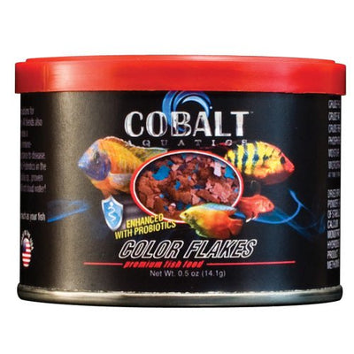 Cobalt Aquatics Color Flakes Premium Fish Food - 0.5 oz - Natural Pet Foods