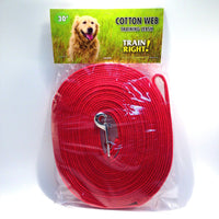 Cotton Web Training Leash - Red - Natural Pet Foods