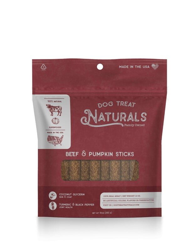 Dog Treat Naturals Beef Pumpkin Sticks - 10oz - Natural Pet Foods