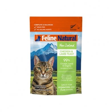Feline Natural new Zealand Chicken Lamb Feast Pouch Cat Wet 3 oz - Natural Pet Foods