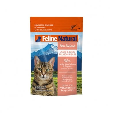 Feline Natural New Zealand Lamb & King Salmon Feast Pouch Cat Wet 3 oz - Natural Pet Foods
