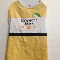 Fetchwear Summer T Shirt - Paw-rona Extra Yellow SALE - Natural Pet Foods