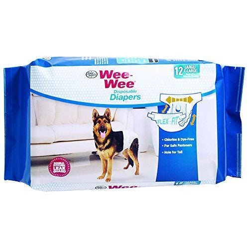 Four Paws Wee-Wee Disposable Diapers for Dogs -12 Pack - Natural Pet Foods