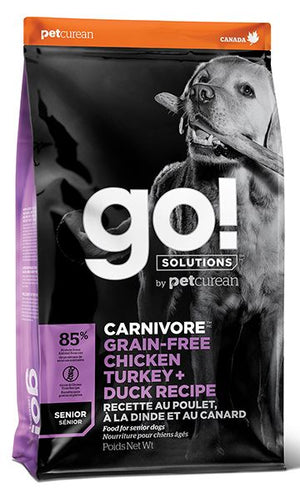 Go! Carnivore Grain Free Chicken Turkey Duck Senior Dog Foods - Natural Pet Foods