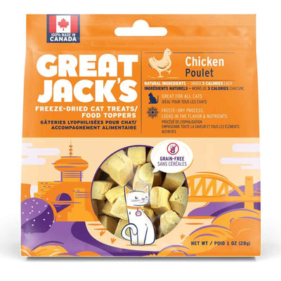 Great Jacks Freeze-Dried Cat Treats & Food Topper - Chicken - Natural Pet Foods