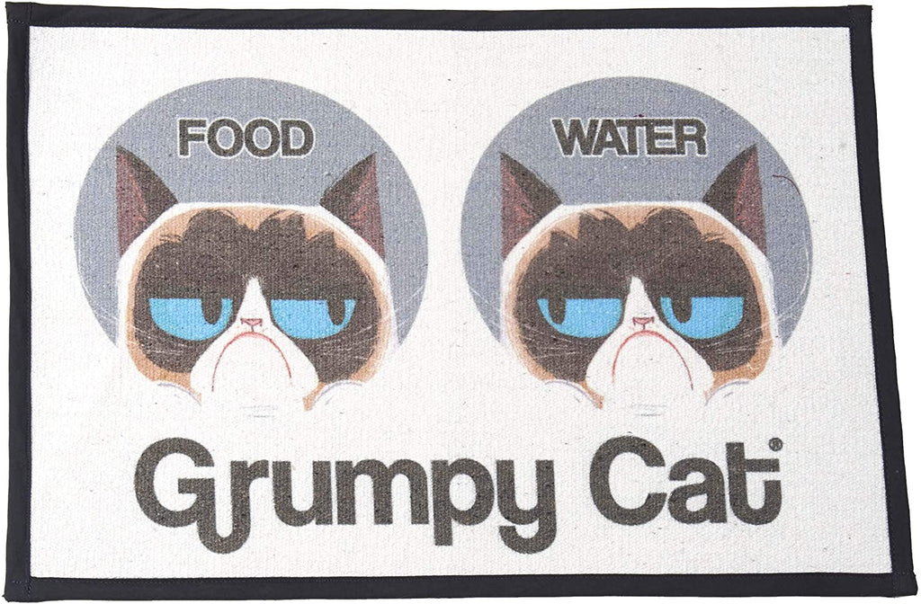 Grumpy Cat Food Water Print Non Slip Mat 19 x13 '' - Natural Pet Foods