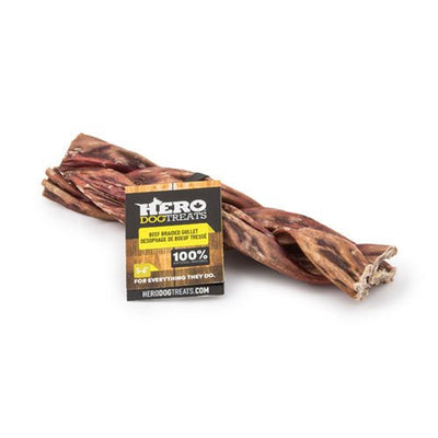 Hero Dehydrated Beef Gullet T Braid– 5-6 '' - Natural Pet Foods