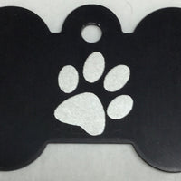 ID Tag - Large Black Bone with Paw - Natural Pet Foods