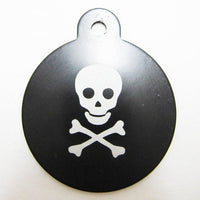 ID Tag - Large Black Circle with Skull and Crossbones - Natural Pet Foods