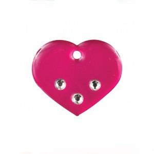 ID Tag - Large Pink Heart with Diamonds - Natural Pet Foods