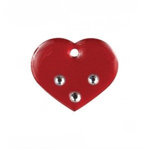 ID Tag - Large Red Heart with Diamonds