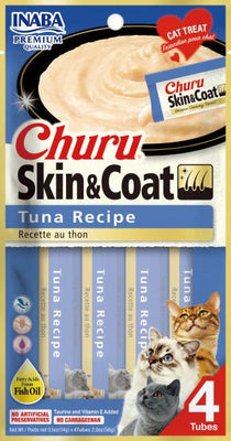 Inaba Cat Churu Skin & Coat Tuna Recipe 4 Tubes - Natural Pet Foods