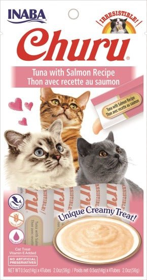 INABA Churu tuna with salmon recipe unique creamy treat 4 tubes - Natural Pet Foods