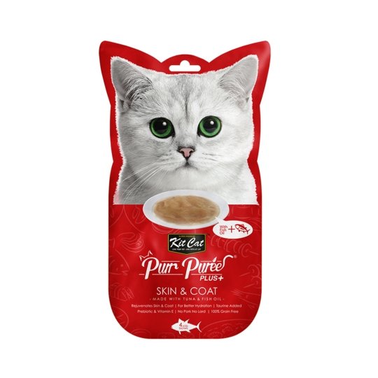 Kit Kat Skin & Coat Purr Puree Plus 4 * 15 g Sachets Cat - Natural Pet Foods