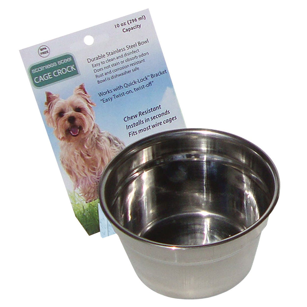 Lixit Stainless Steel Crock Bowl - 10 oz - Natural Pet Foods