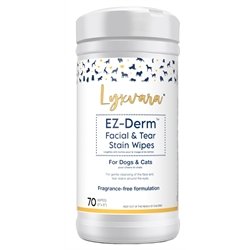 LYXVARA Moisturizing EZ-Derm Facial & Tear Stain Wipes (Fragrance Free) - Natural Pet Foods