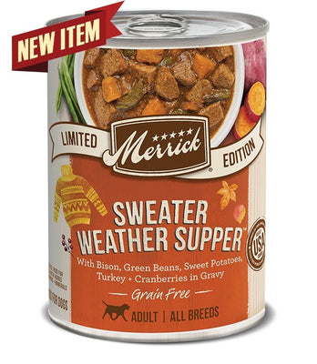 Merrick LID Sweater Weather Supper 12.7 oz Dog Wet - Natural Pet Foods