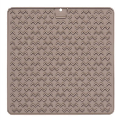 Messy Mutts Silicone Therapeutic Feeding Mat 12x12 - Grey - Natural Pet Foods
