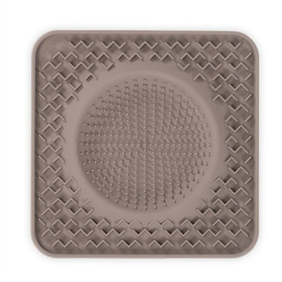 Messy Mutts Silicone Therapeutic Licking Bowl Mat 10x10 - Grey - Natural Pet Foods